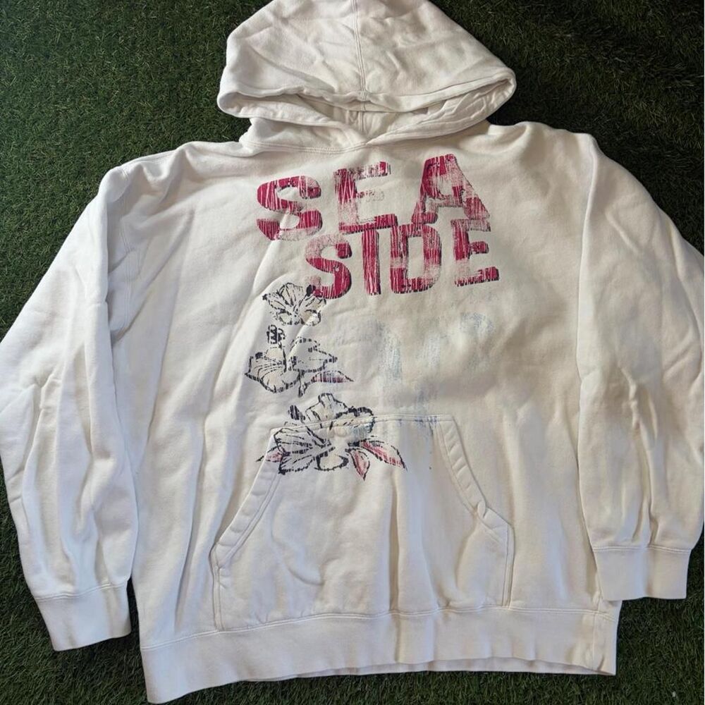 Independent Men's White and Cream Hoodie